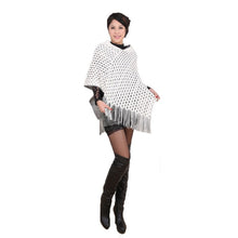 Elegant Women's Loose Tassel Fringe Knit Poncho Cape Sweater Shawl Top Coat PY5 SM6