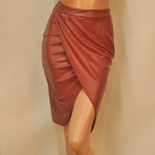 Elegant Women's PU Leather High Waist Party Pencil Skirt Bodycon Split S/M/LSM6
