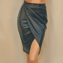 Elegant Women's PU Leather High Waist Party Pencil Skirt Bodycon Split S/M/LSM6