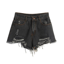 European and American BF Wind Blue High Waist Denim Shorts Women Worn Loose Burr Hole Shorts SM6