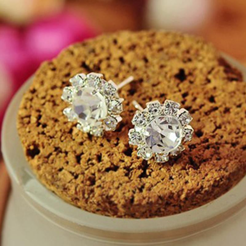 Spherical Crystal Flower Stud Earrings for Women Stud Earrings SM6