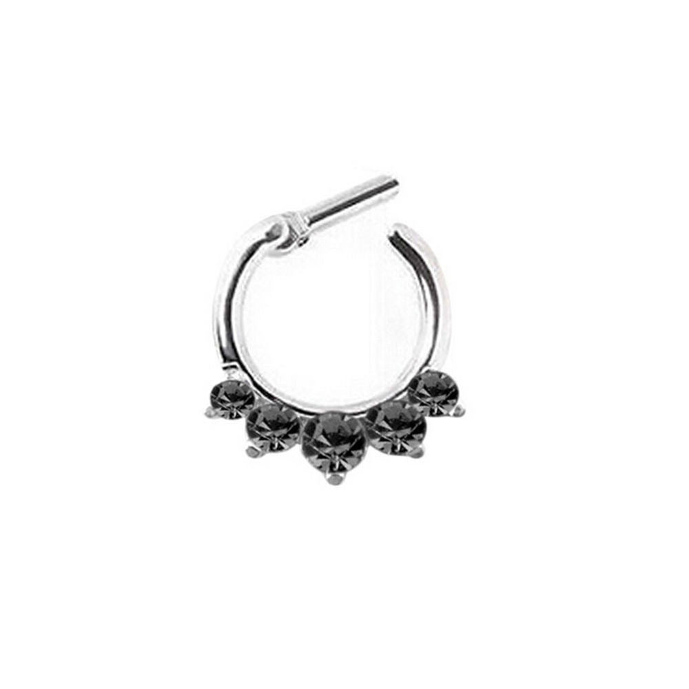 Fake Septum Clicker Hanger Clip On Jewelry Rhinestone Petal Nose Hoop Nose Rings s Body Piercing Jewelry SM6