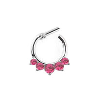 Fake Septum Clicker Hanger Clip On Jewelry Rhinestone Petal Nose Hoop Nose Rings s Body Piercing Jewelry SM6
