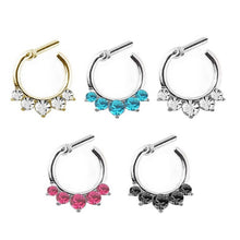 Fake Septum Clicker Hanger Clip On Jewelry Rhinestone Petal Nose Hoop Nose Rings s Body Piercing Jewelry SM6