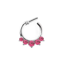 Fake Septum Clicker Hanger Clip On Jewelry Rhinestone Petal Nose Hoop Nose Rings s Body Piercing Jewelry SM6