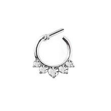 Fake Septum Clicker Hanger Clip On Jewelry Rhinestone Petal Nose Hoop Nose Rings s Body Piercing Jewelry SM6