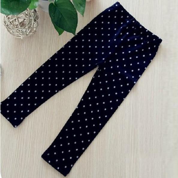 Fall 2-8Y Girls Baby Toddlers Lovely Polka Dot Leggings Kids Cotton Pants Trousers Freshipping SM6