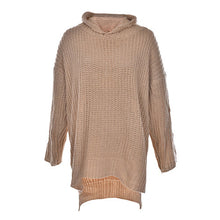 Casual Loose Long Batwing Sleeve Sweater Women Hooded Pullovers Irregular Sweaters Knitted Streetwear 2Color SM6