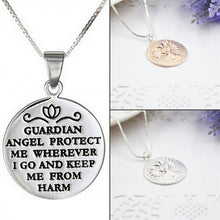 s GUARDIAN ANGEL PROTECT ME Double-faced Guardian Angel Pendant Necklace collar chain Gold Silver Colors SM6
