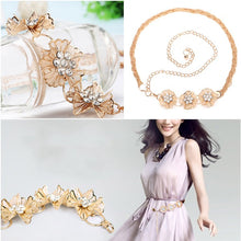 All-match Sweet Metal 3 and 5 Flowers Women Skirt Decorated Belly Chains Body Jewelry Chain SM6