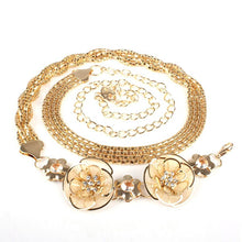 All-match Sweet Metal 3 and 5 Flowers Women Skirt Decorated Belly Chains Body Jewelry Chain SM6