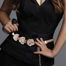 All-match Sweet Metal 3 and 5 Flowers Women Skirt Decorated Belly Chains Body Jewelry Chain SM6