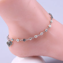 Anklets For Women Silver Bead Chain Anklet Bracelet Accessories Heart Floral Foot Jewelry SM6