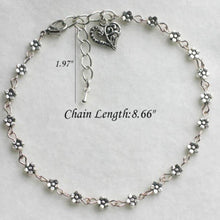 Anklets For Women Silver Bead Chain Anklet Bracelet Accessories Heart Floral Foot Jewelry SM6