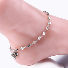 Anklets For Women Silver Bead Chain Anklet Bracelet Accessories Heart Floral Foot Jewelry SM6