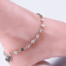 Anklets For Women Silver Bead Chain Anklet Bracelet Accessories Heart Floral Foot Jewelry SM6