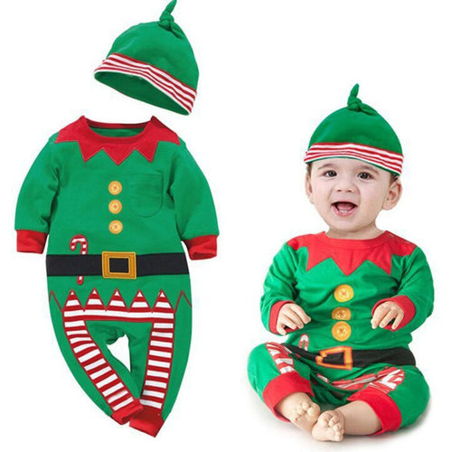 Baby Clothes Christmas Presents Gifts Baby Jumpsuit One-piece Suits born Long Sleeve Clothing Set  Hat SM6