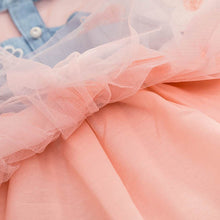 Fashion Baby Kids Girls Denim Dress Sleeveless Shirt Tulle Princess Tutu Dresses 0-4Y SM6
