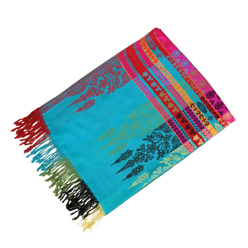 Bohemian Scarves Women Pashmina Colorful Floral Print Tassel Fringe Scaft Casual Ladies Shawls And Scarves SM6