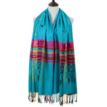 Bohemian Scarves Women Pashmina Colorful Floral Print Tassel Fringe Scaft Casual Ladies Shawls And Scarves SM6