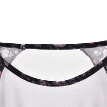 Casual Loose Cotton Tops T Shirt Women Printed Floral Three-quarter Sleeve Shirt SM6