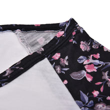 Casual Loose Cotton Tops T Shirt Women Printed Floral Three-quarter Sleeve Shirt SM6