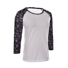 Casual Loose Cotton Tops T Shirt Women Printed Floral Three-quarter Sleeve Shirt SM6