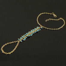 Chain Bracelet Drop Turquoise Beads Slave Finger Ring Punk Gold Plated Women Metal H  Harness Chain SM6