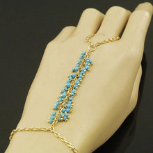 Chain Bracelet Drop Turquoise Beads Slave Finger Ring Punk Gold Plated Women Metal H  Harness Chain SM6