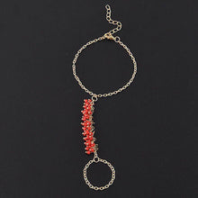 Chain Bracelet Drop Turquoise Beads Slave Finger Ring Punk Gold Plated Women Metal H  Harness Chain SM6