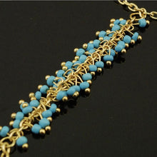 Chain Bracelet Drop Turquoise Beads Slave Finger Ring Punk Gold Plated Women Metal H  Harness Chain SM6