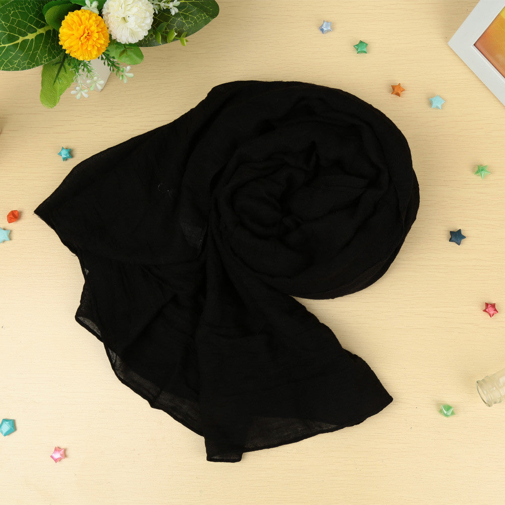 Cotton Scarf Women Shawls and Scarves Scarf Solid Color Casual Neck Warmer Wrap Long Pashmina SM6