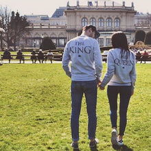 Couples Sweatshirts Print KING QUEEN Long Sleeve Hoodies Lovers Sweatshirt Men and Women Pullovers SM6