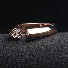 Crystal Heart Rings ROXI Women Wedding Engagement Love Sweet Jewelry Rings Rose Gold Plated Smooth Opening Rings SM6