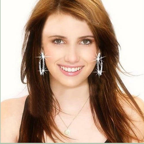 Crystal Rhinestone Exaggerated Luxury Big Circle Earrings Ear Ring SM6