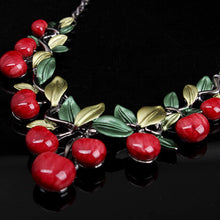 Cute Cherry Statement Necklace With Earrings Maxi Necklace For Women Best Gift S SM6