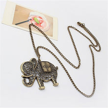 Cute Vintage Retro Charms Hollow Out Elephant Metal Necklace Pendants Women Jewelry Gift SM6
