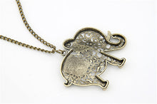 Cute Vintage Retro Charms Hollow Out Elephant Metal Necklace Pendants Women Jewelry Gift SM6