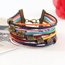 Elephants Jewelry Bracelet Multilayer C y Color Rope Chain Leather Bracelets For Women SM6