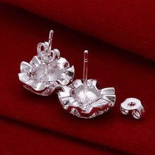 Jewelry Earring Women Cute Rose Stud Earrings Gifts For Lady Jewelry Silver Color SM6