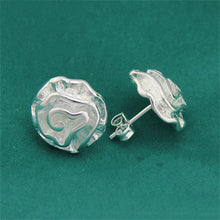 Jewelry Earring Women Cute Rose Stud Earrings Gifts For Lady Jewelry Silver Color SM6