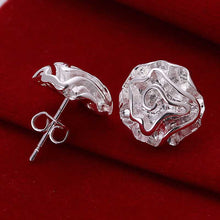 Jewelry Earring Women Cute Rose Stud Earrings Gifts For Lady Jewelry Silver Color SM6