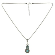 Jewelry Sets Tibetan Turquoise Chain Necklace   Pendants Silver Plated Water Drop Shaped Stud Earrings Women Collar SM6
