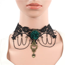 Fashion Lace Collar Flower Victorian Choker Womens Pendant Gothic Gems Necklace SM6