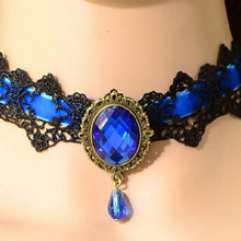 Fashion Lace Collar Flower Victorian Choker Womens Pendant Gothic Gems Necklace SM6