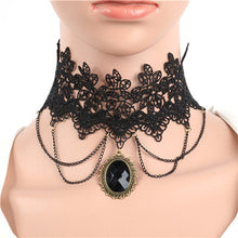 Fashion Lace Collar Flower Victorian Choker Womens Pendant Gothic Gems Necklace SM6