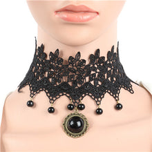 Fashion Lace Collar Flower Victorian Choker Womens Pendant Gothic Gems Necklace SM6