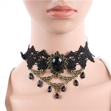 Fashion Lace Collar Flower Victorian Choker Womens Pendant Gothic Gems Necklace SM6