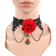 Fashion Lace Collar Flower Victorian Choker Womens Pendant Gothic Gems Necklace SM6