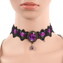 Fashion Lace Collar Flower Victorian Choker Womens Pendant Gothic Gems Necklace SM6